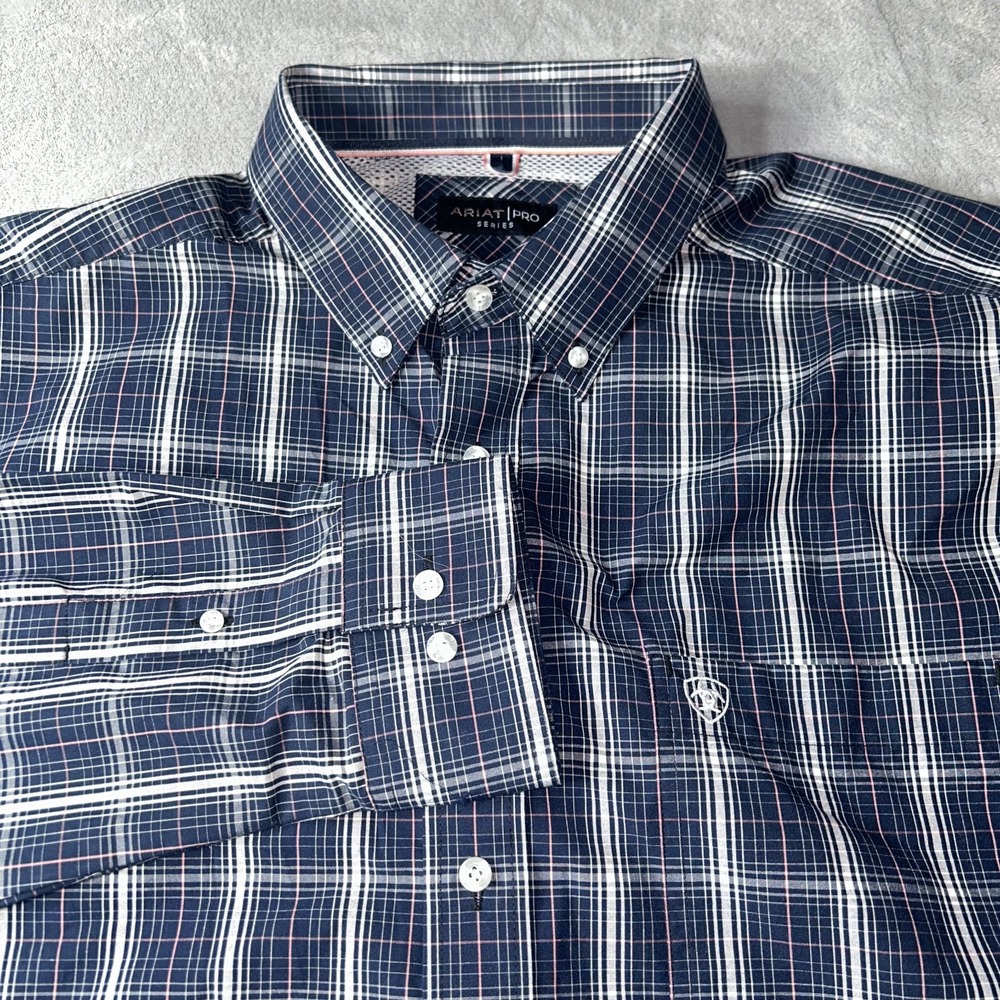Ariat Pro Series Shirt Men's 2XLT Long Sleeve Plaid Button Down Western Ranch